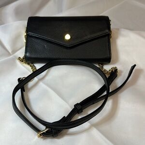 Stella and Max made with love wallet crossbody in black and gold chain